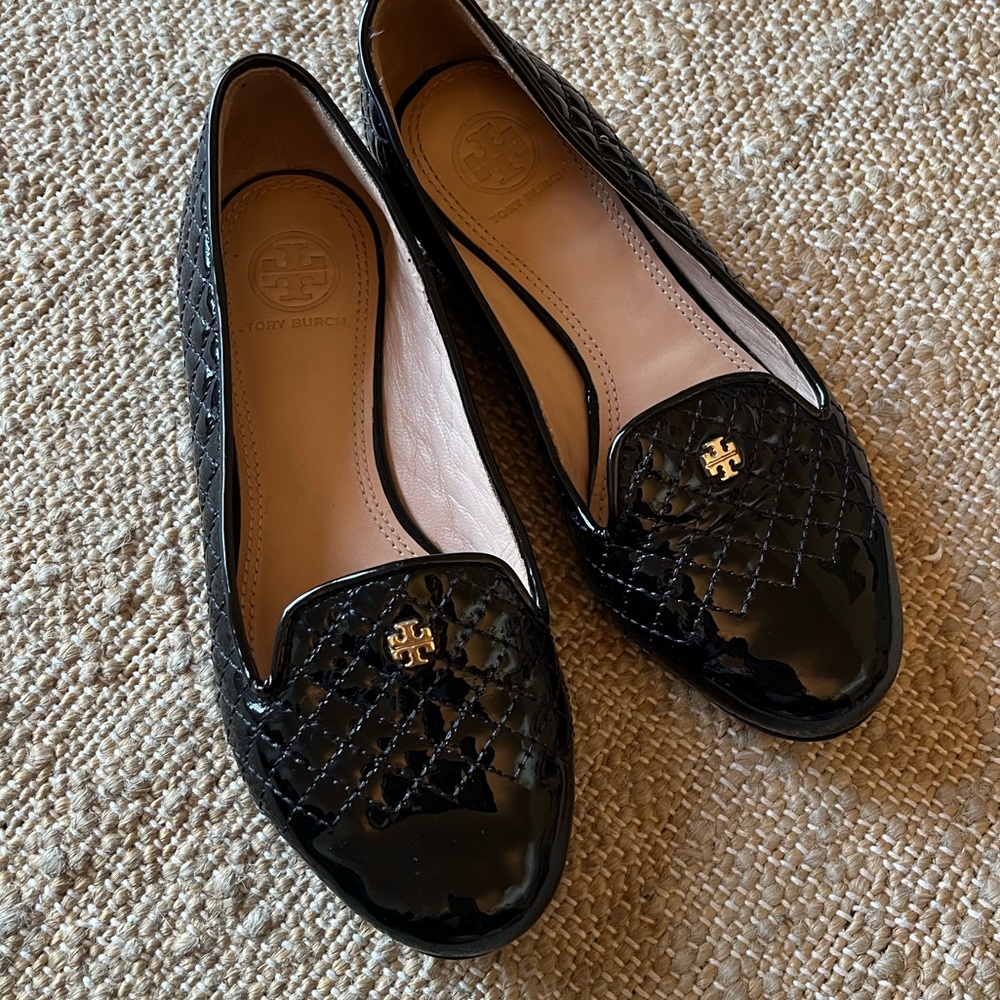 Tory Burch Quilted Patent Leather Loafers